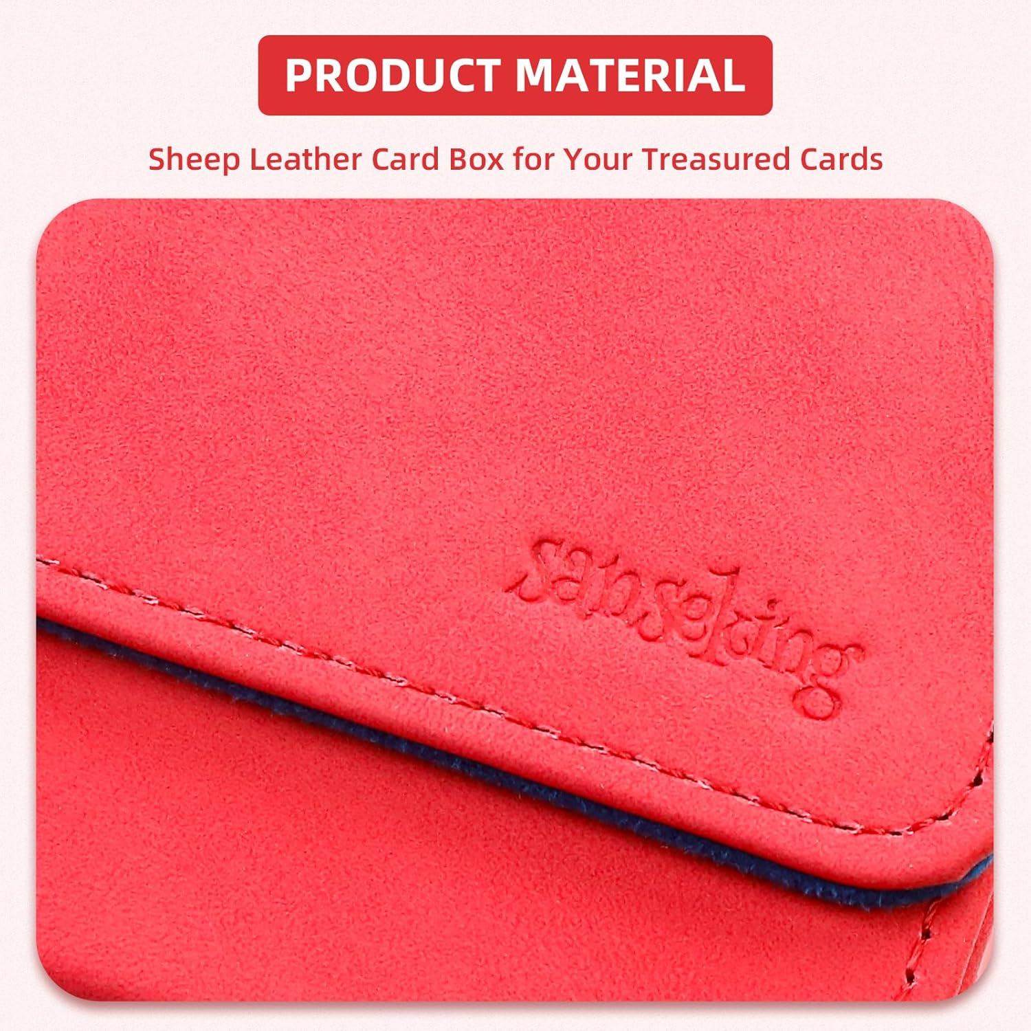 Magic Card Deck Box for MTG Single Deck Card Box fits 100+ TCG Sleeved Cards Soft Leather Card Box Top loading Card Boxes Magic Gift for MTG TCG CCG (Horizontal,Red)