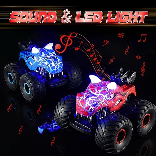 Miniatura 4 de WethCorp Juguetes de dinosaurio para niños de 4 a 8 años, camiones de dinosaurio a control remoto para niños de 4 a 7 años con aerosol, juguetes de