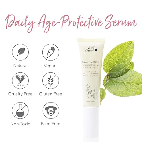 Miniatura 7 de Suero 100% puro de té verde EGCG, suero diario antiarrugas para todo tipo de piel, suero facial antiarrugas, fabricado con té verde EGCG (1 fl oz)