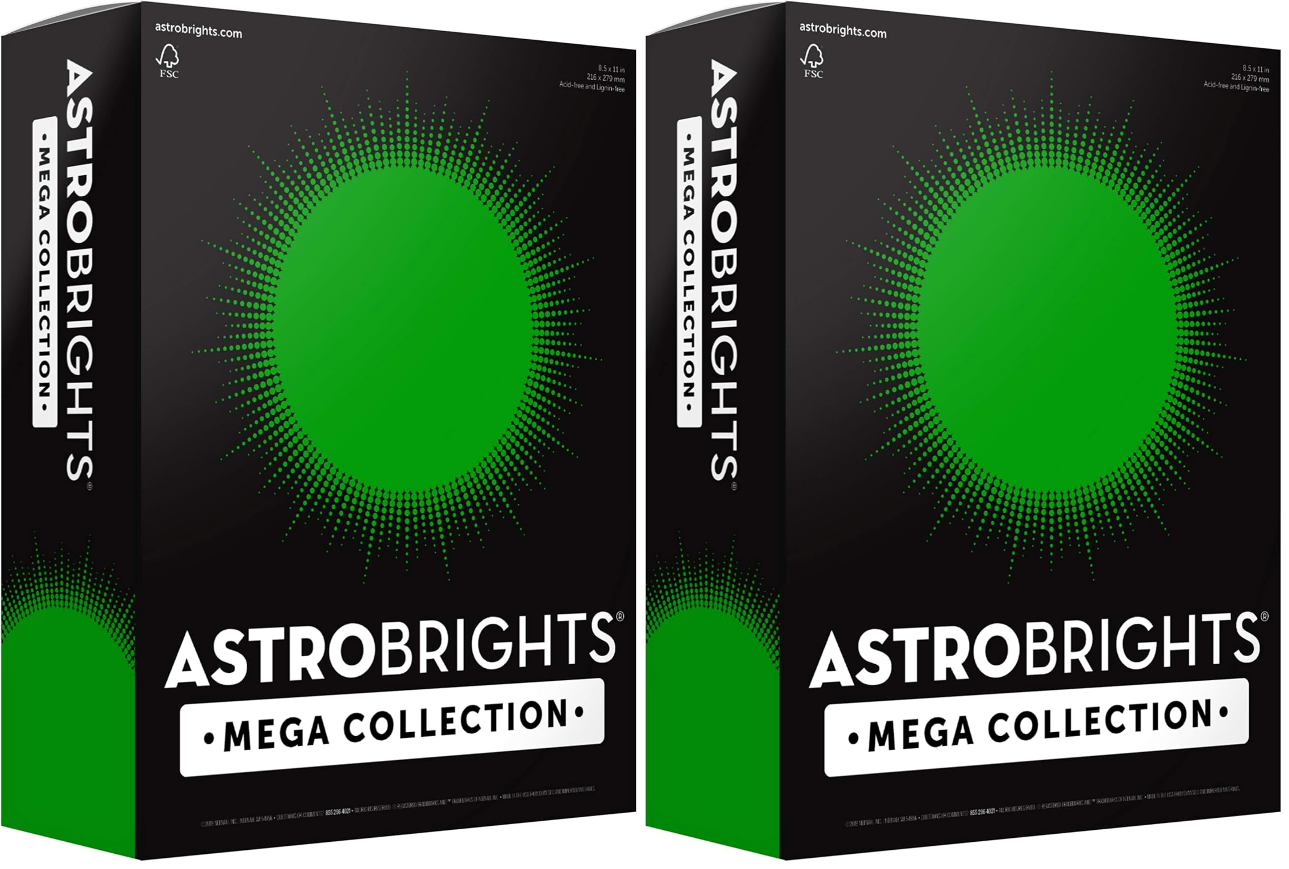 Mega Collection by Astrobrights – 1 Ream (Pack of 2), Paper, Ultra Green, Pack of 2, Model 91678