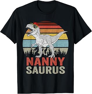 Nannysaurus T Rex Dino Nanny Saurus Family Matching Dinosaur T-Shirt