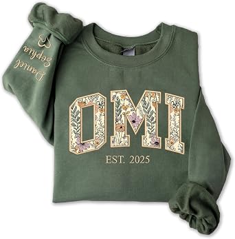 UrbanNEST Personalized Floral Embroidered Applique Grandma Sweatshirt, Custom Grandma Gifts from Grandkids, Christmas 2025