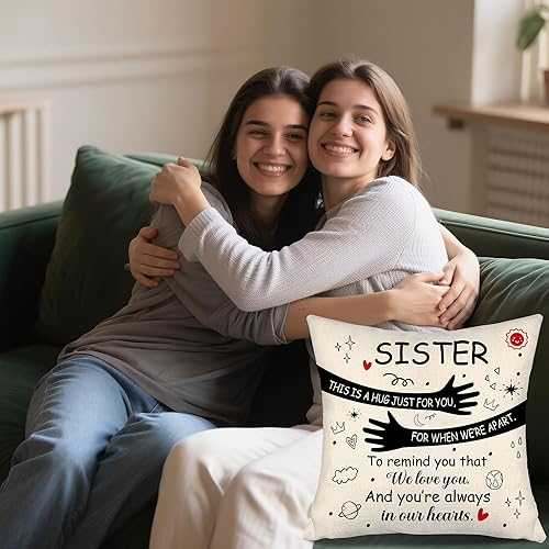 Miniatura 3 de Funda de almohada de Sister Hug de Sister Brother-This is a Hug Just for You for When We're Apart to Remind You That We Love You and You're Always