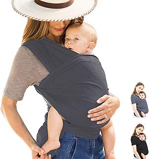 Tiernelle Fular para Bebe Elastico. Rebozo con múltiples amarrados y posiciones. Mantén a tu bebe siempre contigo de manera cómoda y segura. Tela suave, delgada y resistente para la máxima comodidad a tu bebe. (Gris)