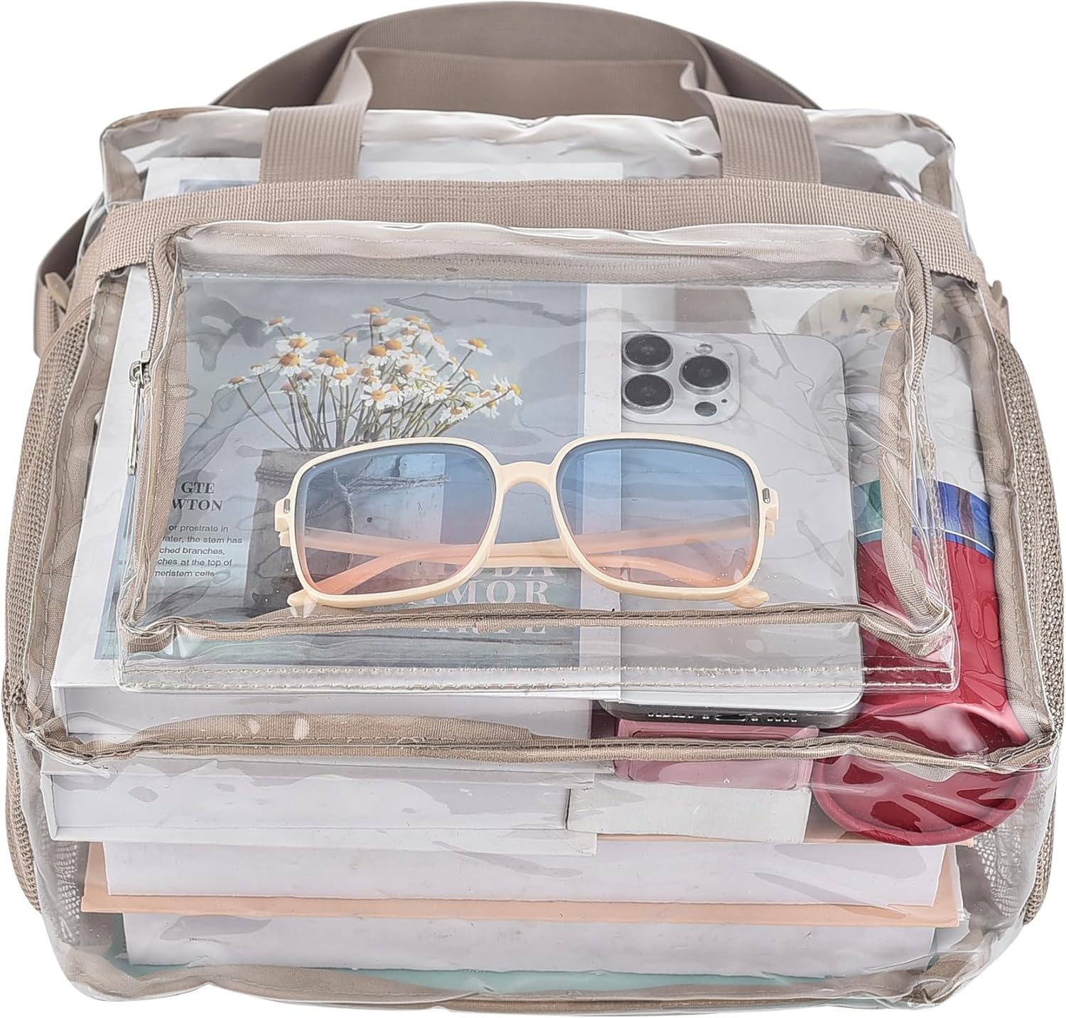 Clear Bag for Stadium Events 12×6×12 Clear Gym Tote Bag with Front Pocket for Concert,Sport,Festival - Image 4