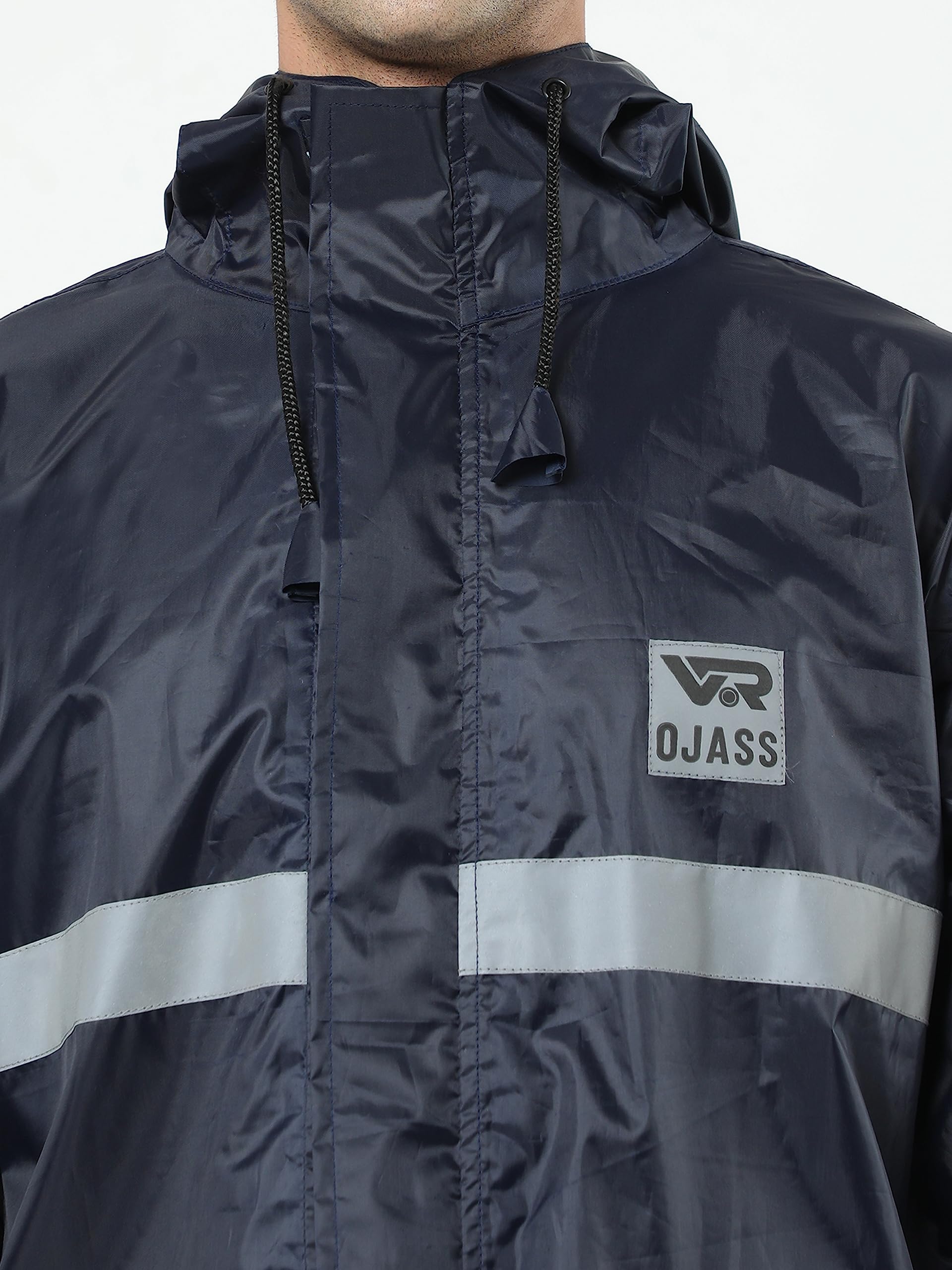 VROJASS Chubasquero para hombre, 100% poliéster impermeable, parte superior para temporada lluviosa, paquete de 1
