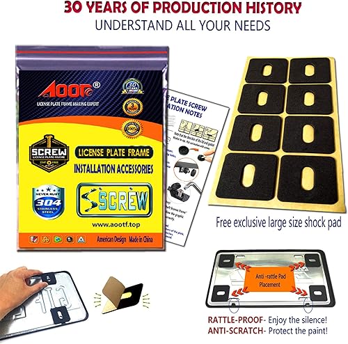 Miniatura 8 de Aootf Tornillos antirrobo para placa de matrícula, de acero inoxidable, resistentes a manipulaciones, tornillos de roscado de seguridad, 8 unidades