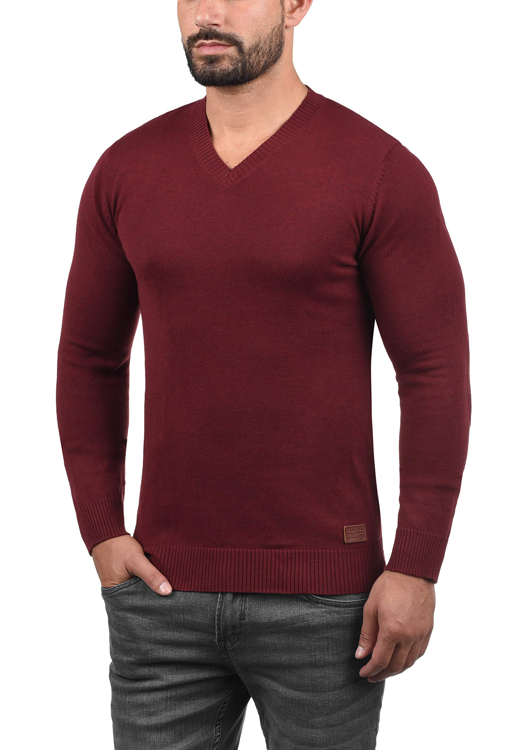 BLEND Lasse Maglione Pullover Maglieria da Uomo con Collo A V