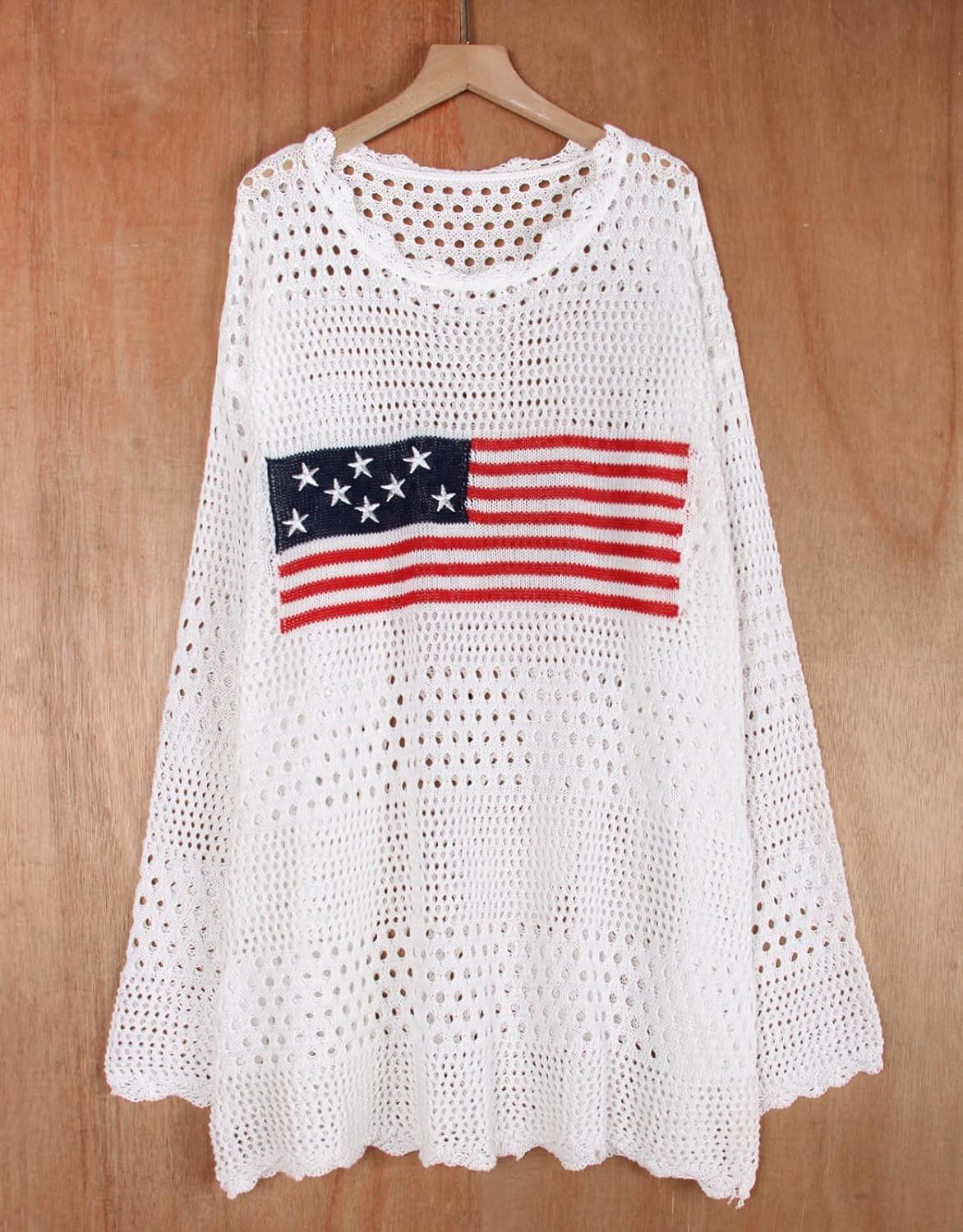 Alsol Lamesa Women’s Swimsuit Crochet Cover Up Summer Long Sleeve Knit Bathing Suit Cover Up Swimwear Mesh Tops