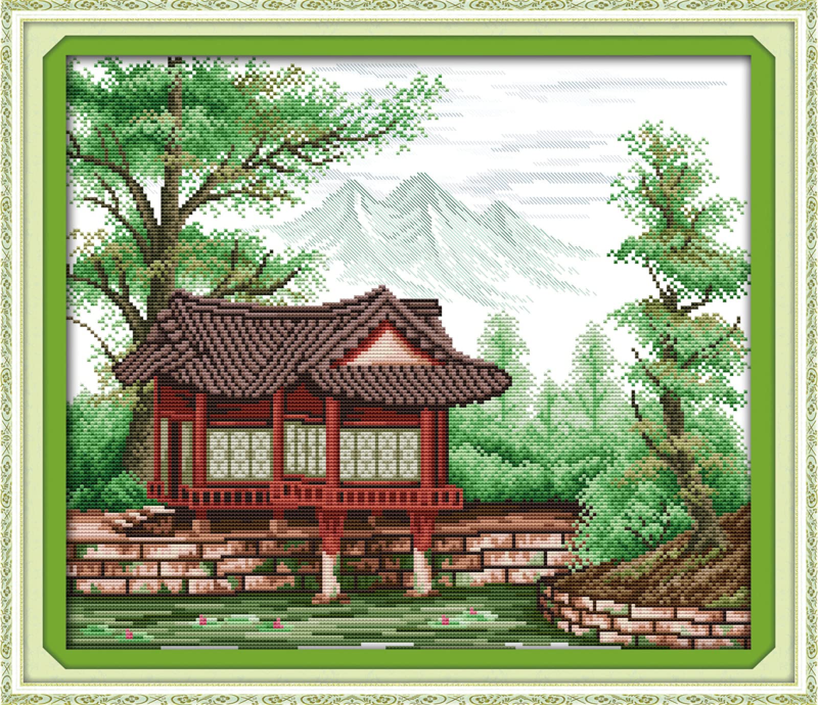 Pintura de diamantes 5D de paisaje de jardín: kit de inicio DIY para adultos de 30x40 cm 8