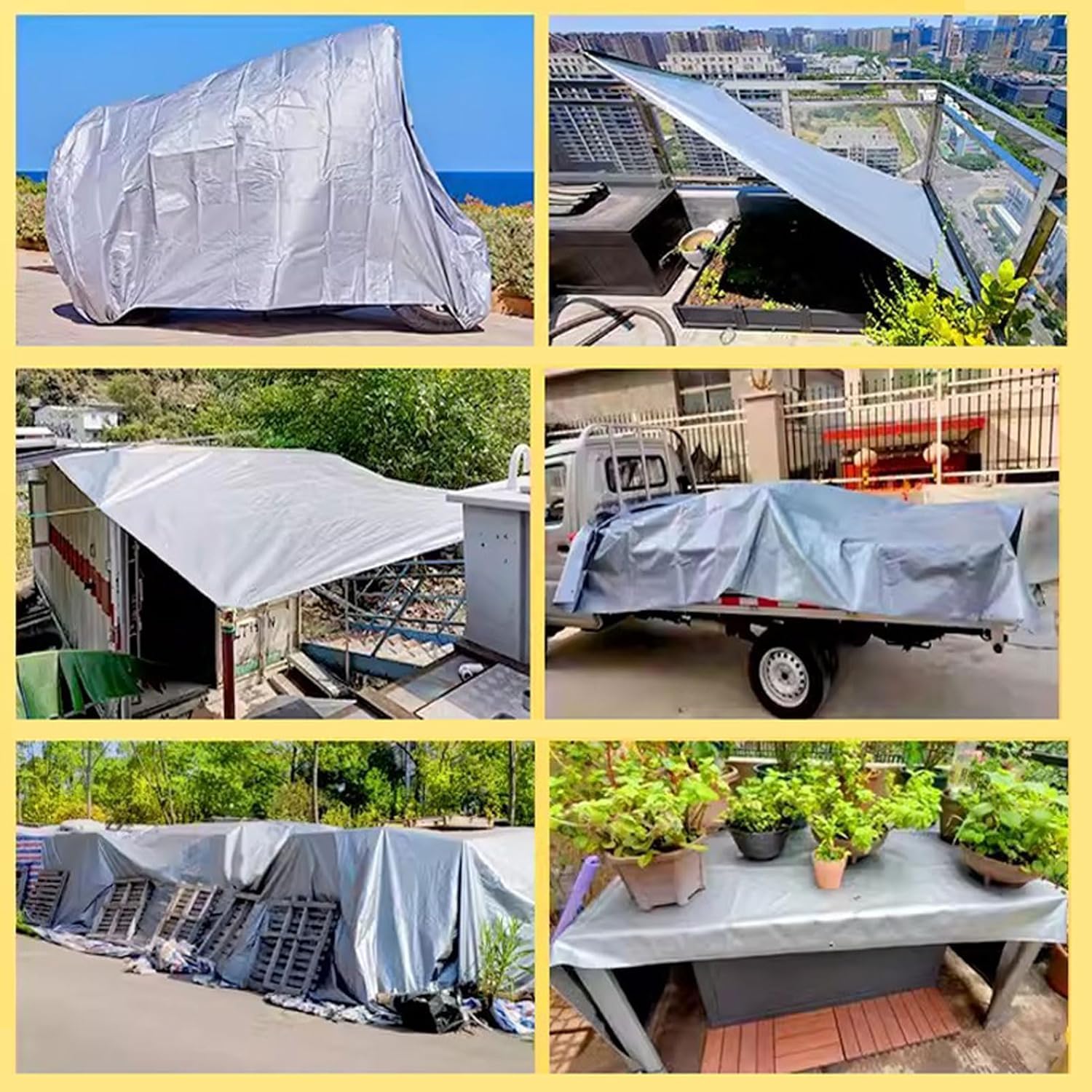 Housse de protection multi-usage, bâche épaisse et résistante pour extérieur, terrasse, auvent, tente, camping
