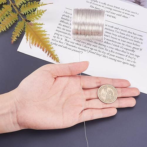 Miniatura 5 de Airssory Alambre de cuentas de metal de cobre de calibre 0.016 in26, chapado de larga duración para envolver lazos torcidos, fabricación de joyas y