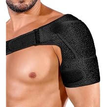 Torn Rotator Cuff Compression Shoulder Brace - Adjustable Arm Sling & Immobilizer, Pain Relief Support Sleeve Suitable for Both Left & Right Arms Black, Medium