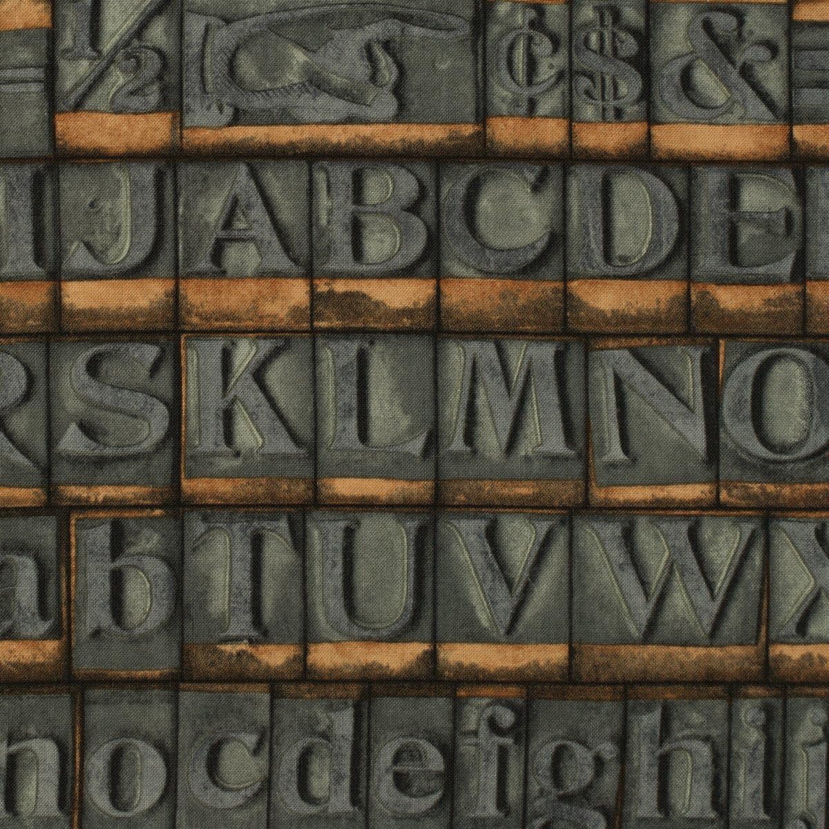 Freespirit Fabrics Free Spirit Fabrics Eclectic Elements-Tim Holtz 45-Inch Stamps 100-Percent Cotton, Neutral, 8-Yard