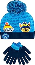 PAW PATROL Chase and Rubble Children's Winter Hat and Gloves Set, Blue, One Size