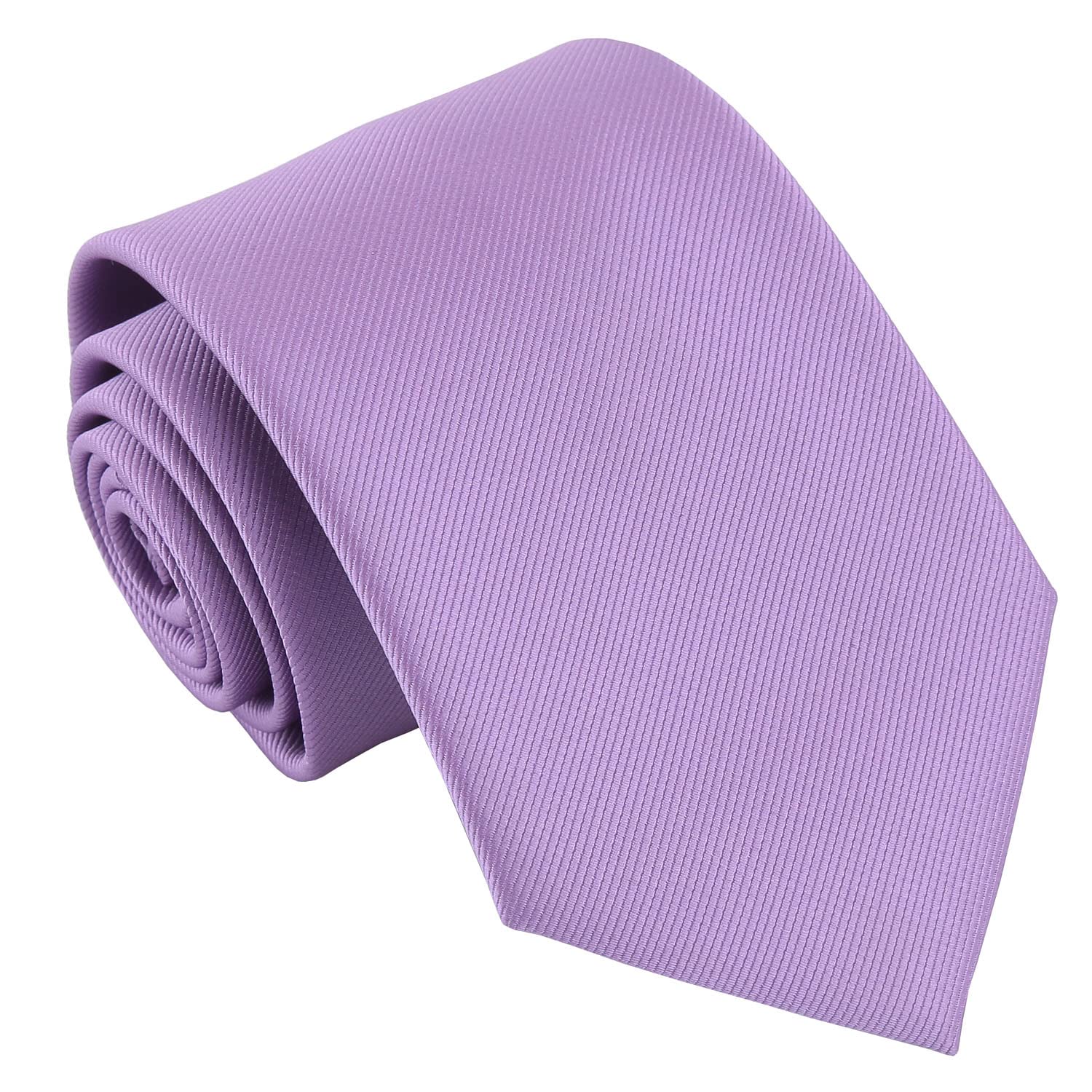 DQT Men's Plain Twill Wedding Formal & Business 8cm Classic Tie - Lilac