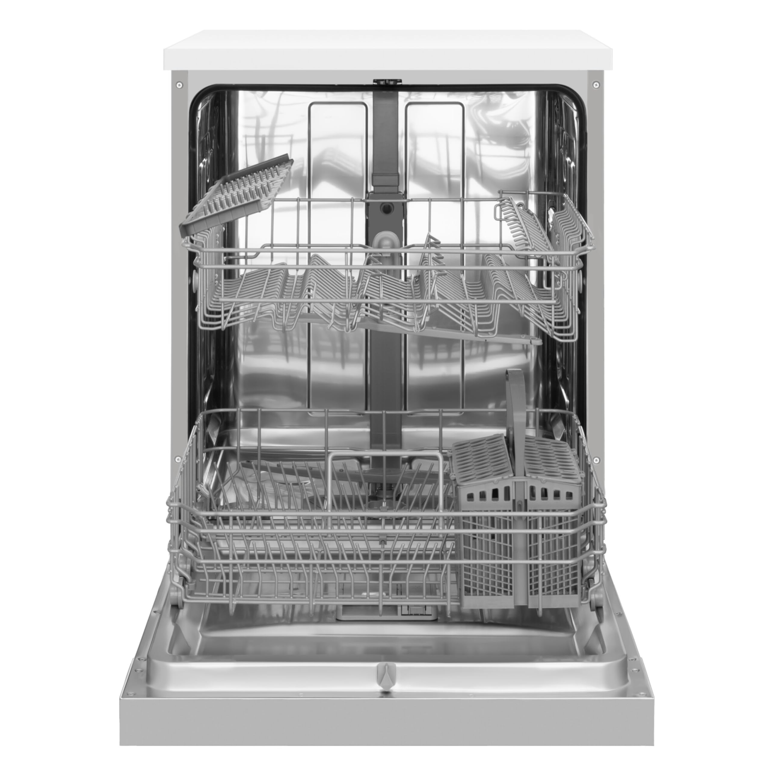 Amica Einbau Geschirrspüler 60 cm 13 Maßgedecke Silber EGSPU 513 911 E | 6 Programme, Höhenverstellbarer Oberkorb, Halbbeladung, Startzeitvorwahl, AquaStopp, OpenDry Türöffnung