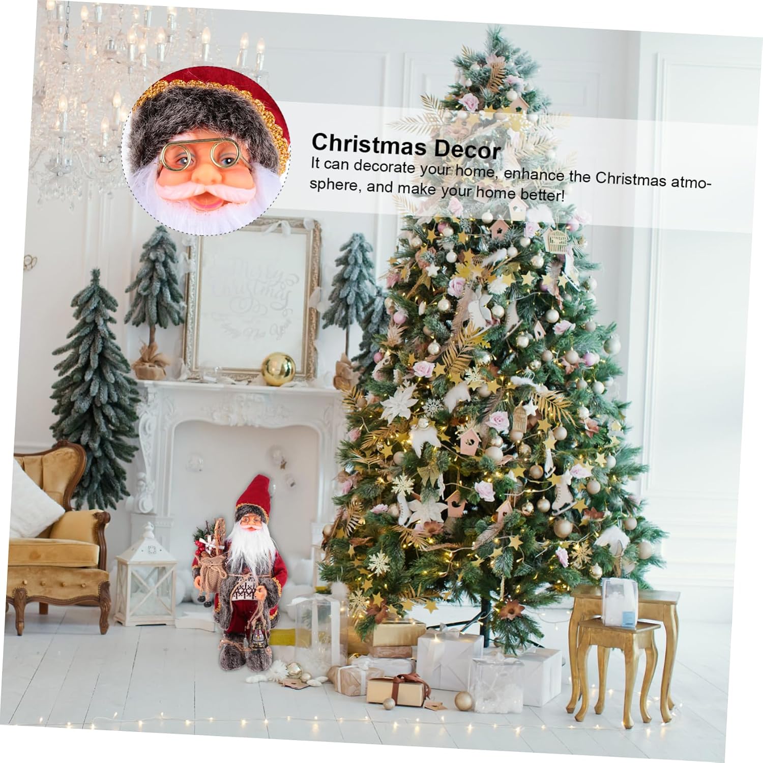Realistic Santa Claus Ornaments 1 Pc Christmas Decor Santa Claus Doll Ornament for Home