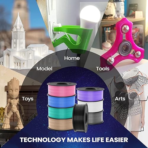 Miniatura 7 de PETG 2500g 3D Printer Filament Bundle Multicolor, SUNLU Strong PETG Filament 1.75mm, Neatly Wound Filament 2.5kg, 250g Spool, 10 Pack,