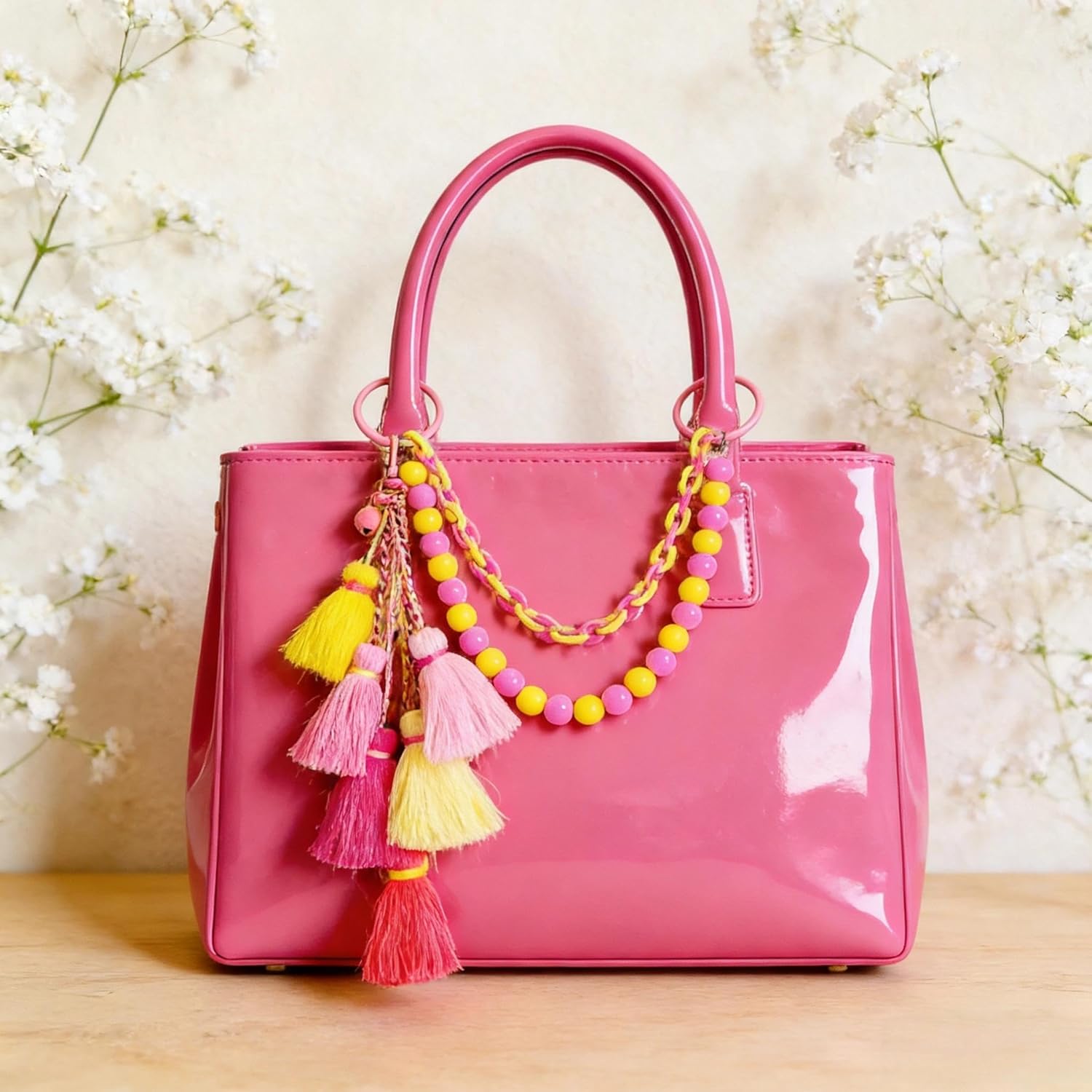 QTMY Boho Tassel Beaded Chain Keychain Bag Charms for Handbag Purse Backpack Accessories for Bogg Bag,913 - Image 7