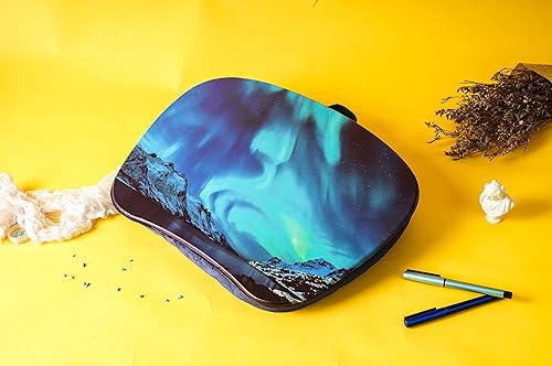 Miniatura 7 de QIELIZI Escritorio portátil para computadora portátil con cojín de almohada, se adapta a portátiles de hasta 15.6 pulgadas para oficina en casa,