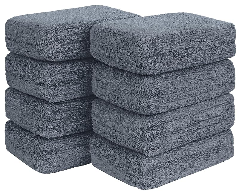 HOMEXCEL Esponjas Aplicadoras de Microfibra para Lavagem e Detalhamento Automotivo, 12,7 x 7,6 cm, Cinza, Kit com 8 unidades
