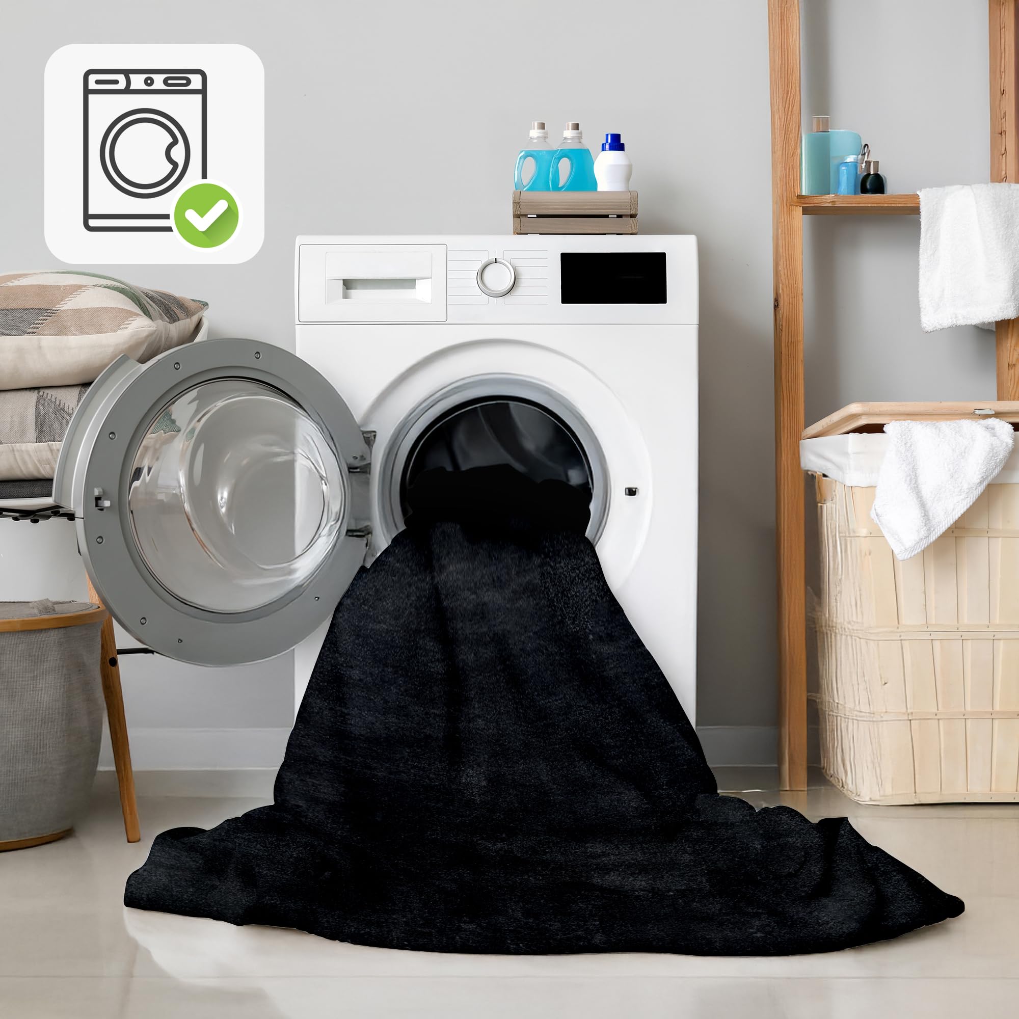 homeart Area Rugs, Soft, Short Pile Monochrome Carpets, Anti-Slip Backing, Machine Washable - Image 3