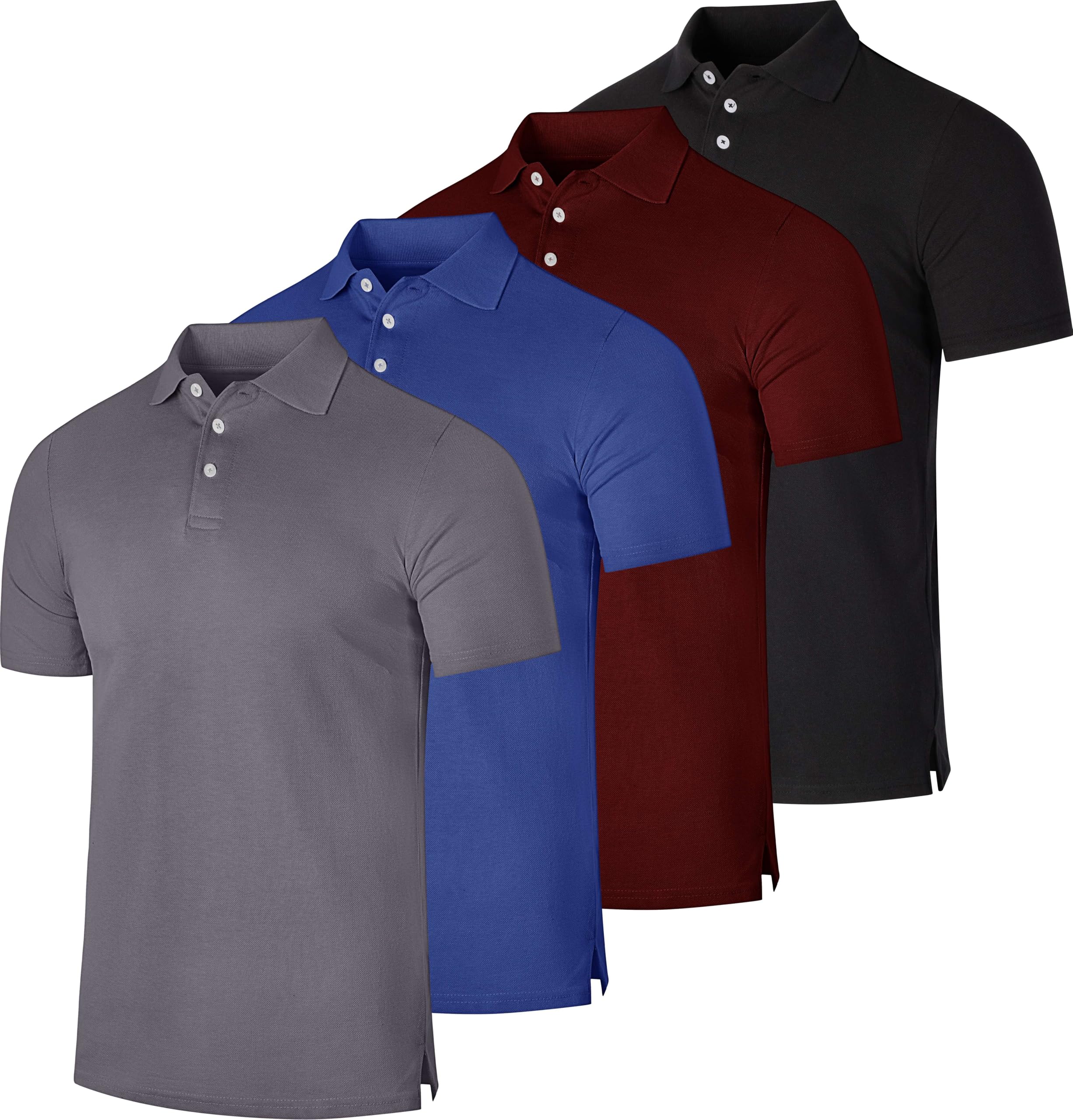 Real Essentials 4 Pack Cotton Pique Polo