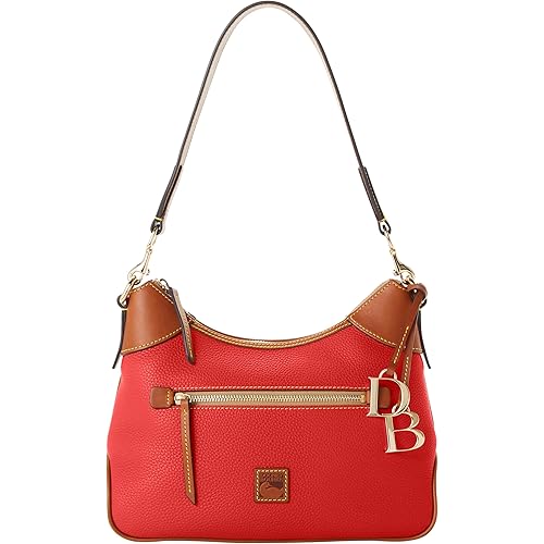 Dooney & Bourke Shoulder Bags for Women, Pebble Grain Leather Hobo Bag with Charms