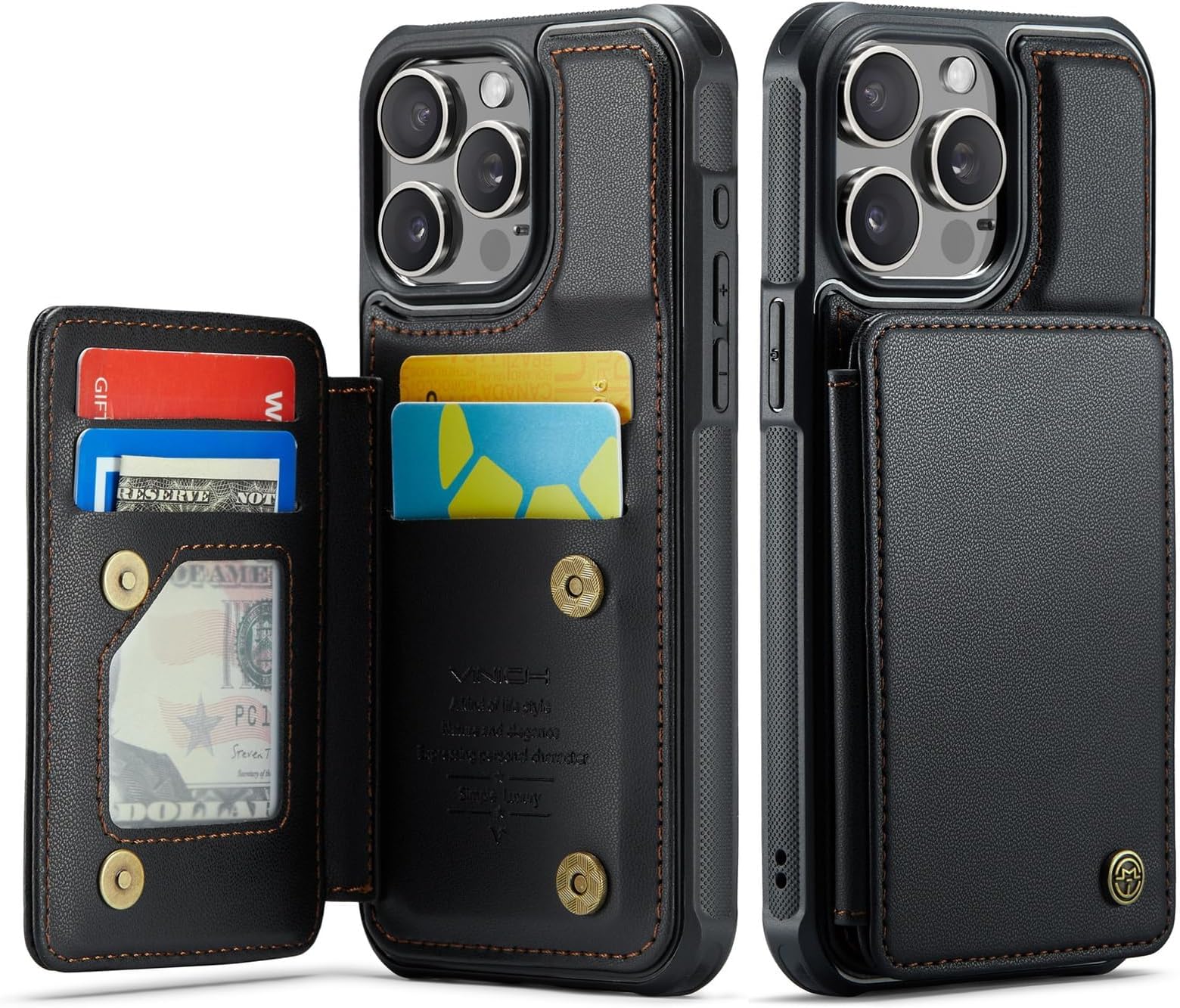 Sponsored Ad – Excefore For iPhone 15 Pro Max Wallet Case with Card Holder, Shockproof Durable Leather Phone Case, Case for iPhone 15 Pro Max with RFID Blocking for Women Men, Black