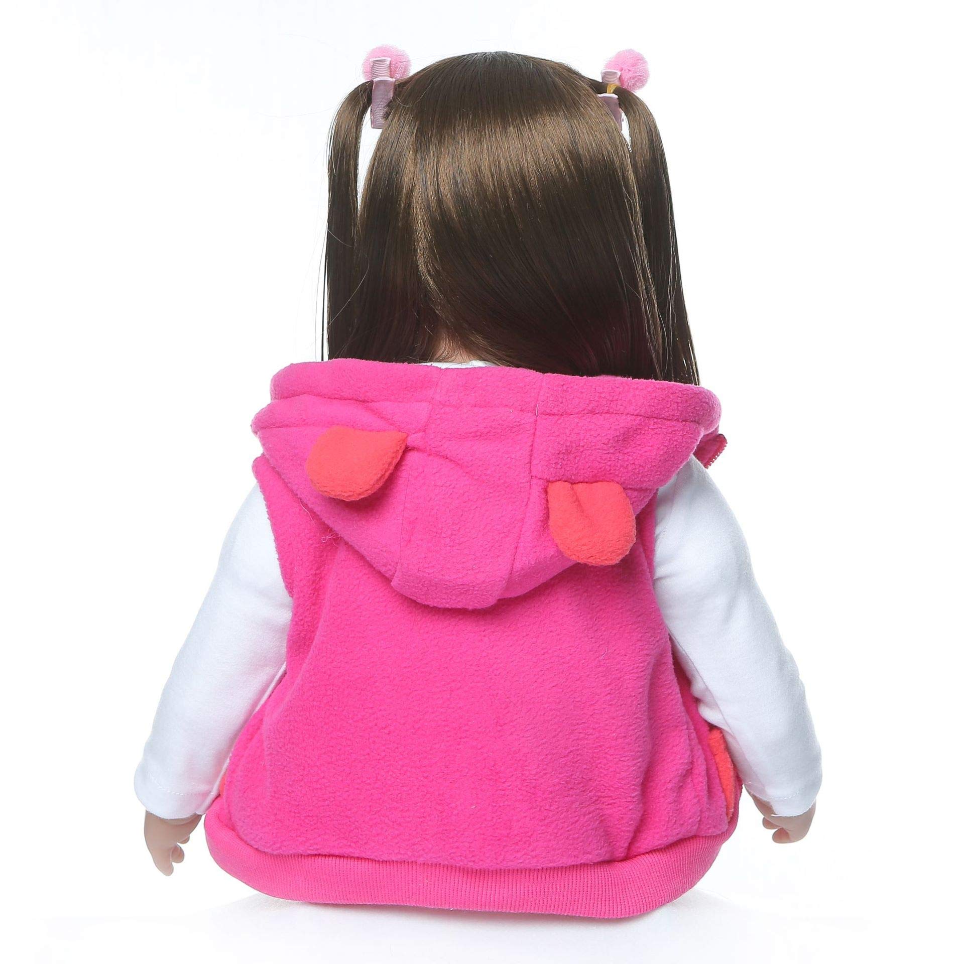 MOHAIR Reborn Puppen Lebensecht 24 Zoll 60cm Weiches Silikon Vinyl Stoff Körper Realistische Reborn Baby Mädchen Handgefertigt Wie Echtes Newborn Puppe