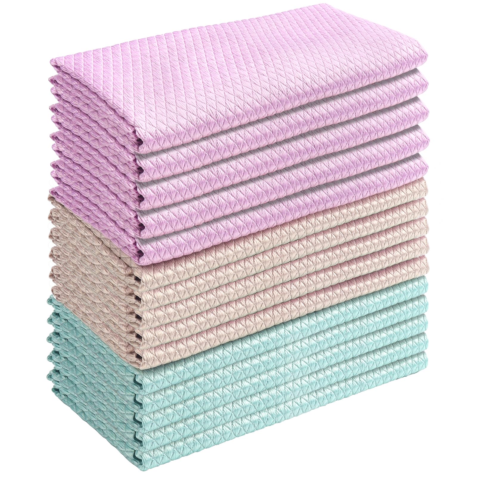 LHNNDM 15pcs Cleaning Cloths, 100% Soft Cotton Dish Cloths Extra Super Jumbo Cleaning Dish washing up Cloths Premium Quality Highly Absorbent 30x30cm (colour mixing)