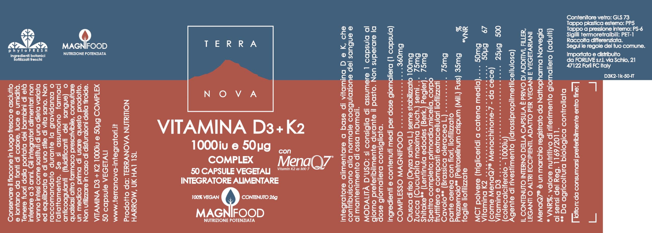 Vitamina D3 + K2 (1000 iu e 50 μg) 50 CPS 2 PEZZI CONFEZIONE RISPARMIO