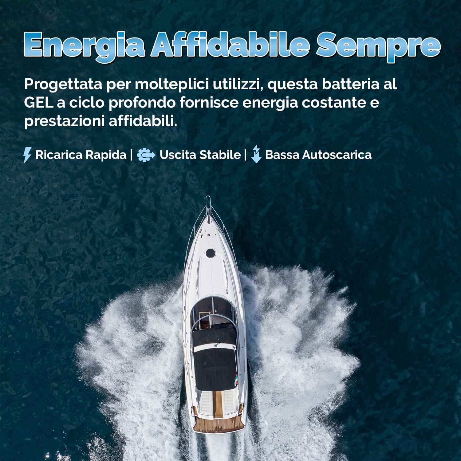 Electronicx Batteria di alimentazione GEL 12V 110Ah – Batteria GEL Deep Cycle 110 AH per camper, van, barca e impianto solare. Dimensioni: 315×175×190mm, riempita e carica, polo positivo a destra