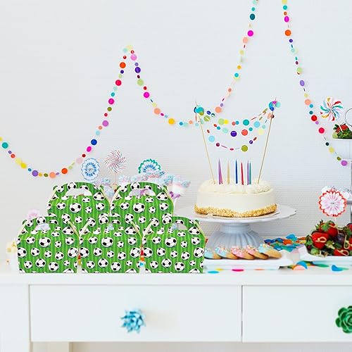 Miniatura 7 de chiazllta 12 cajas de regalo de fiesta de fútbol, cajas de dulces para fiesta de cumpleaños, suministros de regalos de fútbol