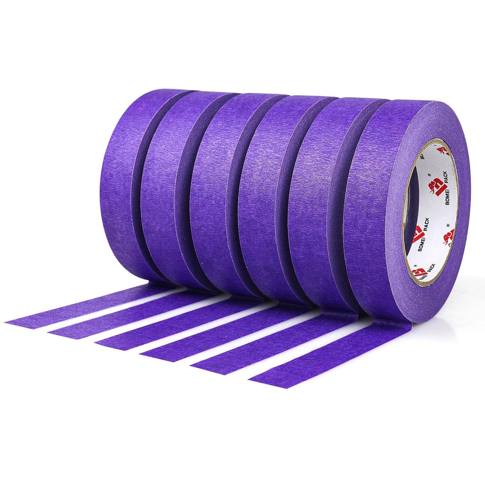 BOMEI PACK Purple Painters Tape,1" x 60 Yards x 6 Rolls (360 Yards Total) - Paint Tape for Walls Painting, Automotive, Labeling, DIY Crafting,