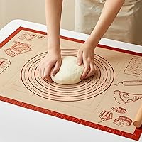 QUELLANCE Extra Large 28x20 Inch Silicone Pastry Mat - Thick Nonstick Dough Rolling Mat with Measurements for Baking Cookies, Pie, Pizza, Bread