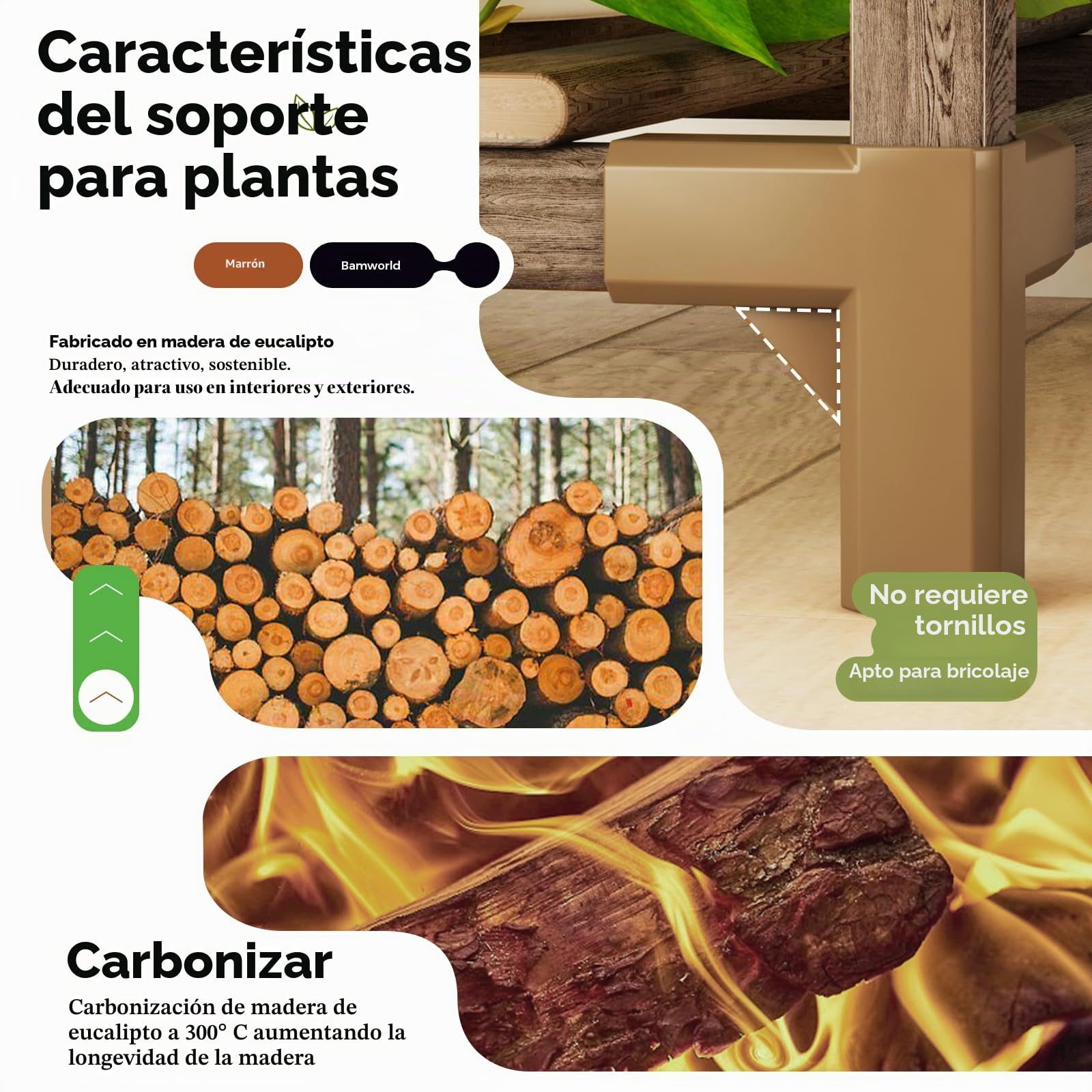Bamworld Estante esquinero para plantas para interiores y exteriores, estantes de esquina para plantas de interior para sala de estar de 7 niveles, estante para plantas al aire libre, múltiples