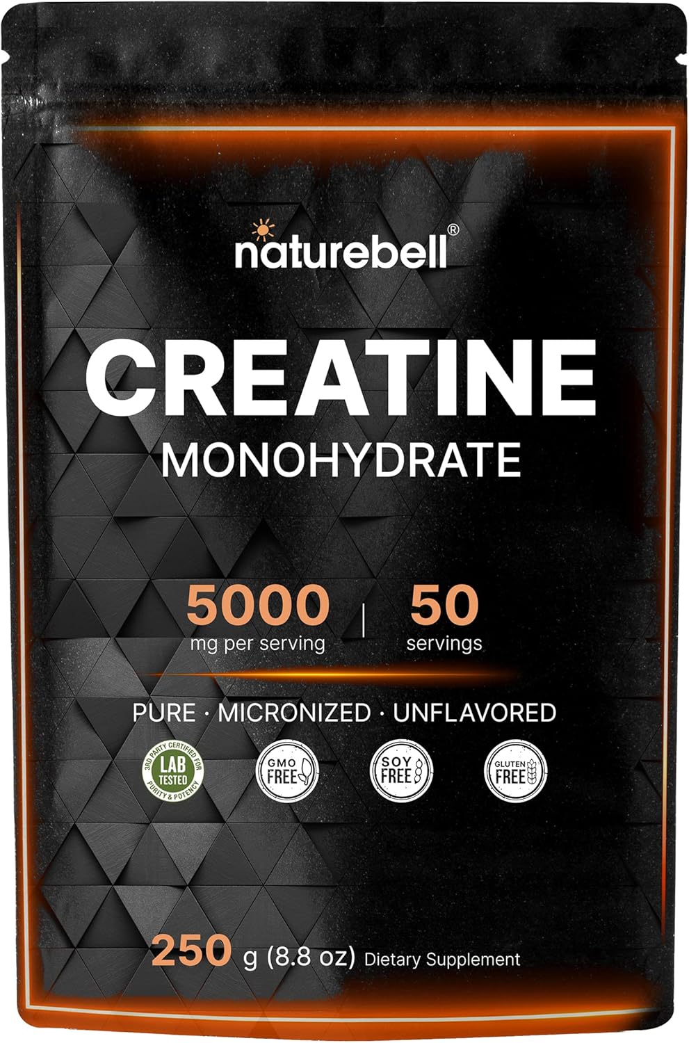 Creatine Monohydrate Powder 250g, 5000mg Per Serving, Pure Unflavored Creatine Powder - Micronized - Pre Workout | Keto | Vegan | Dissolves Easy | Filler Free – 50 Servings : Pet Supplies