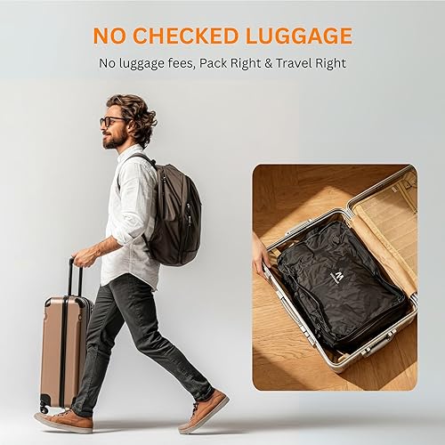 Miniatura 4 de Bolsas de vacío para viajes con bomba, bolsas de compresión al vacío reutilizables para equipaje, IP68 impermeable, diseño de apertura superior, se