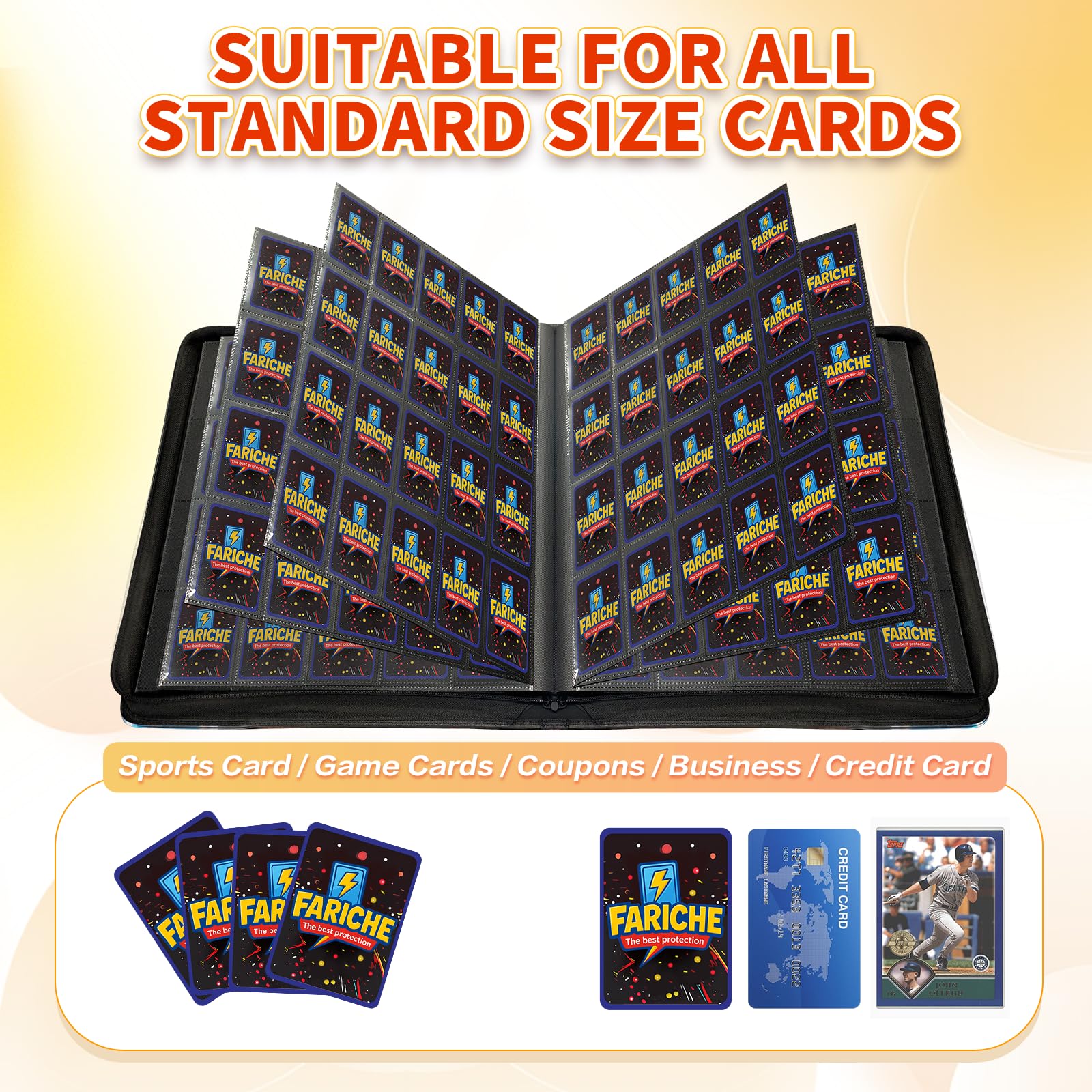 Toploader Kartenbinder für TCG-Karten, 20-Pocket Portable Card Collector Ablum Holder Book Fits 2000 Cards with 50 Removable Sleeve, Waterproof Trading Card Binder Display Storage Carrying Cases