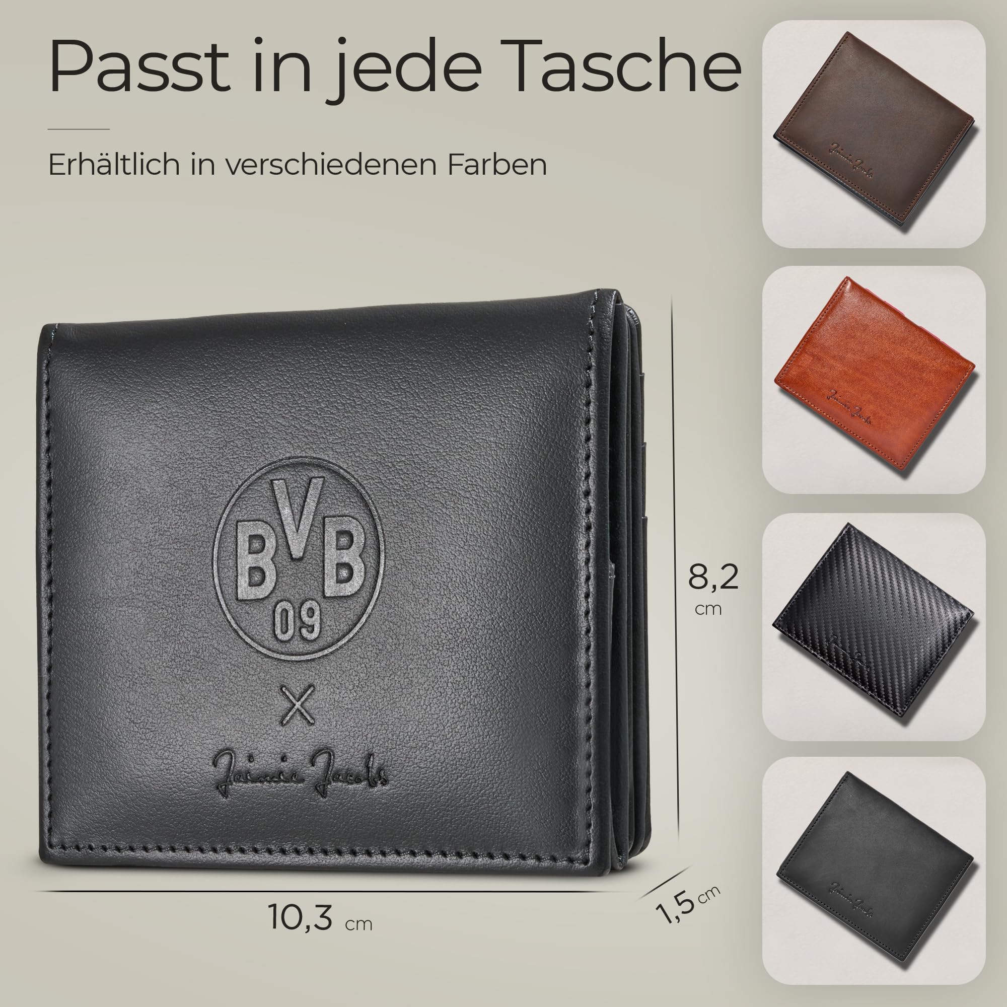 Jaimie Jacobs Borussia Dortmund X Flap Boy Magic Wallet BVB Fanartikel Geldbeutel aus Leder (Mit Münzfach)