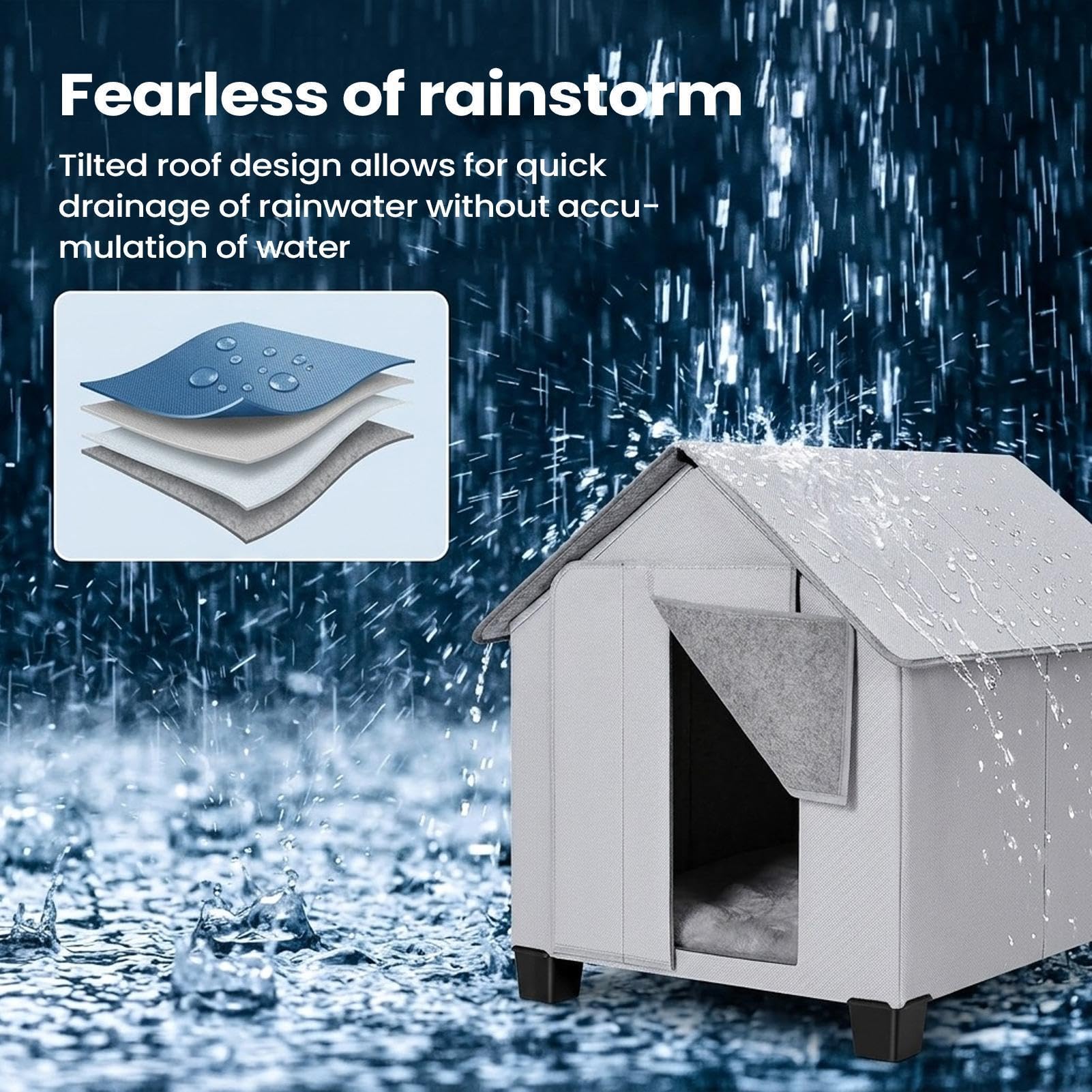 Cama Caseta Perros Cueva Plegable Elevada Impermeable para Cachorros Y | Casa Aislada De Exteriores Para Perros Interior Exterior Jardín Hogar Clima Frío Camping Dormir y Relajación