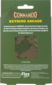 Fizz Creations Commando Keyring Arcade Game Retro Handheld LCD