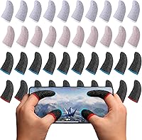 Vista 8 de Geyoga 40 fundas para dedos para juegos para pulgares, protector de dedos para juegos móviles (negro)