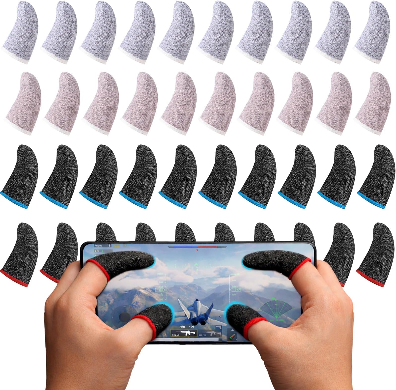 40 Pieces Gaming Finger Sleeve Finger Gloves For Gaming Thumb Sleeves Mobile Gaming Finger Protector