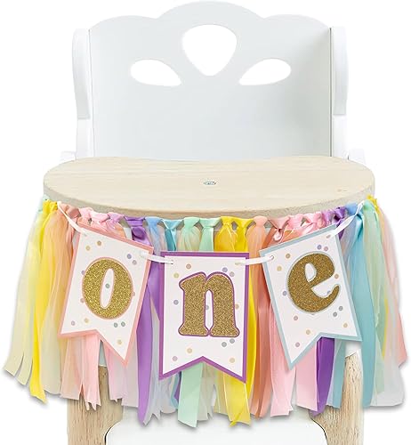 QIANGDAGSI Cartel para silla alta arcoíris para primer cumpleaños Cartel bohemio arco iris para silla de bebé, pancarta de arcoíris para fiesta de