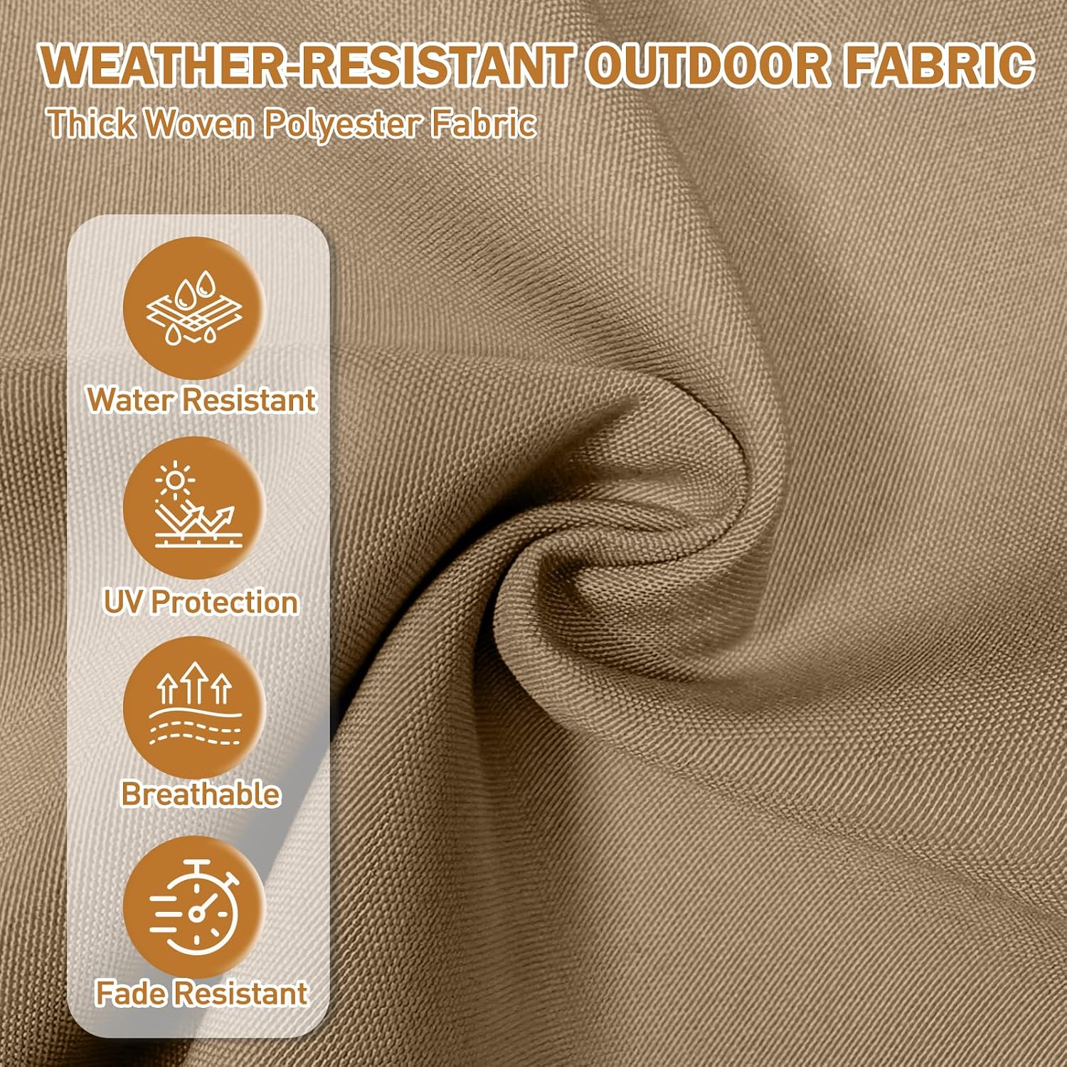 EAGLE PEAK High Back Adirondack Chair Cushions, 5" Thick Non Slip Tufted Cushion for Outdoor Patio Rocking Chairs, 49x20x5 in, 2 Pack, Khaki