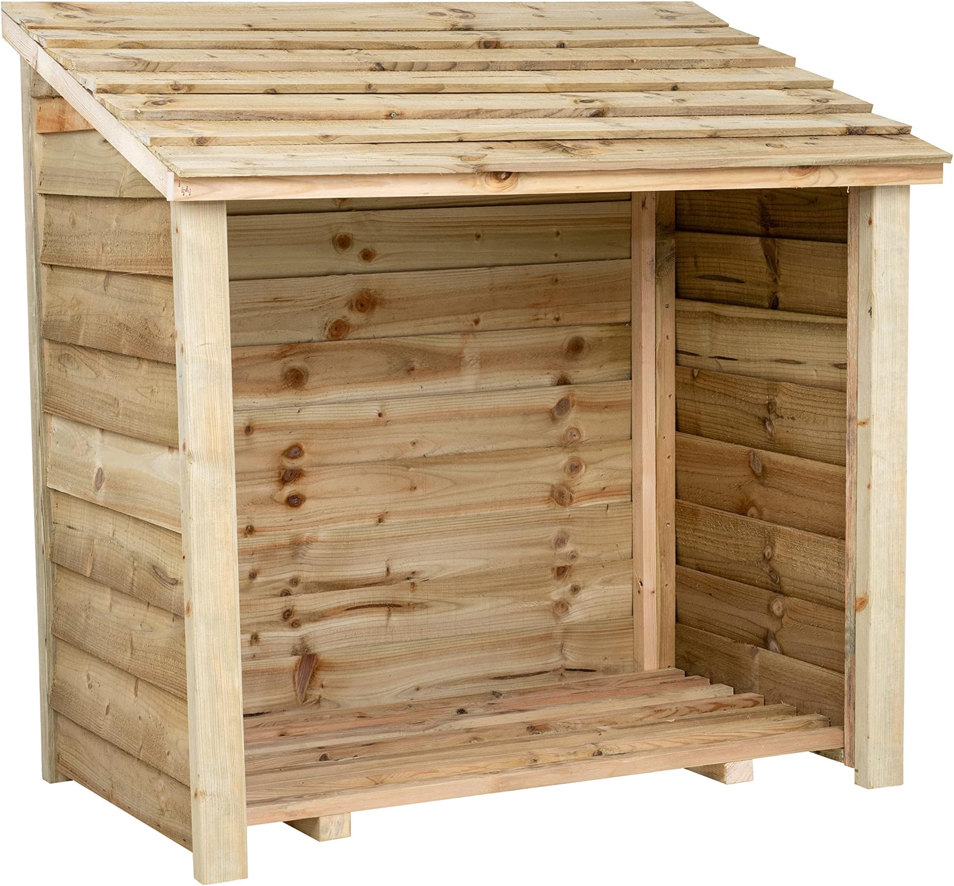 Arbor Garden Solutions Wooden Log Store (1 cubic meter capacity) (W-119cm, H-118cm, D-71cm) (Light Green (Natural))