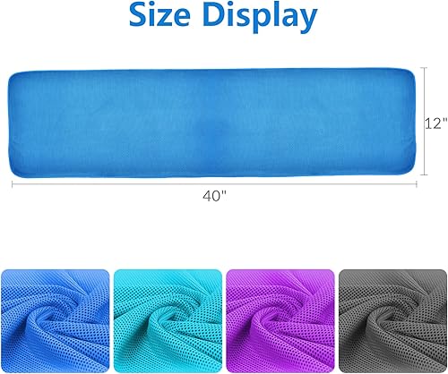 Miniatura 6 de Amgico Paquete de 4 toallas de enfriamiento (40 x 12 pulgadas), toalla de hielo, toallas de enfriamiento para cuello y cara, toalla de microfibra